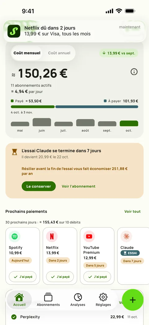 Le prélèvement, en toutes lettres, sur iPhone