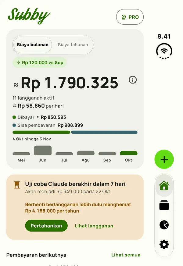 Beranda ringkas Subby di panel luar iPhone Duo tertutup