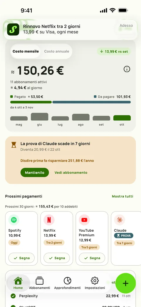L’addebito, per esteso, su iPhone
