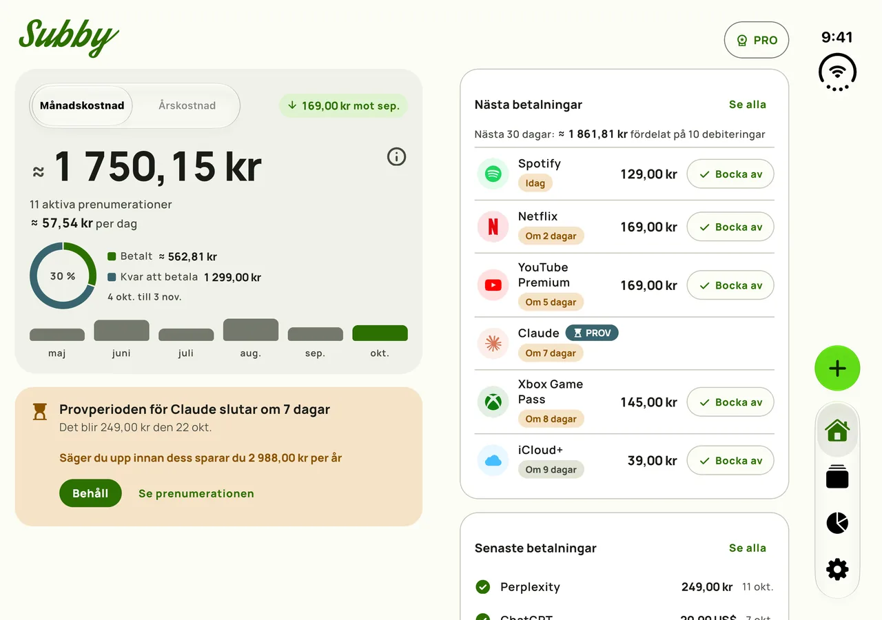 Subbys Hem över båda panelerna på en öppen iPhone Duo